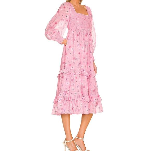 LoveShackFancy Miri Dress Pink Blaze - Picture 10 of 10